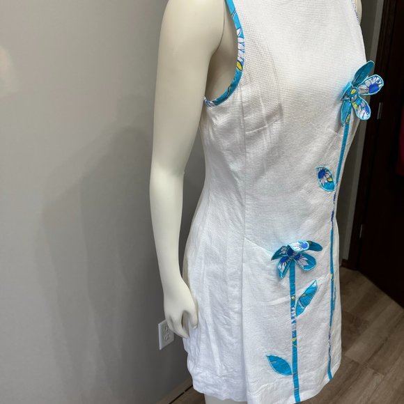 Lilly Pulitzer 60s Style smock floral appliqué Dress size 8 no flaws - Picture 10 of 16
